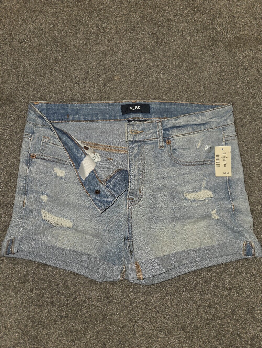 Light Blue Aèropostale Distressed Denim Shorts - Women's